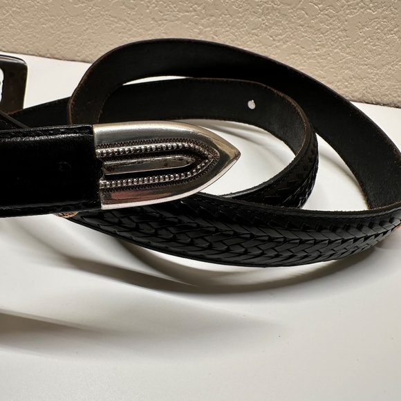 Brighton Onyx Black Leather Golf Belt Mens Size 46 Classic Preppy Vintage - Picture 5 of 16
